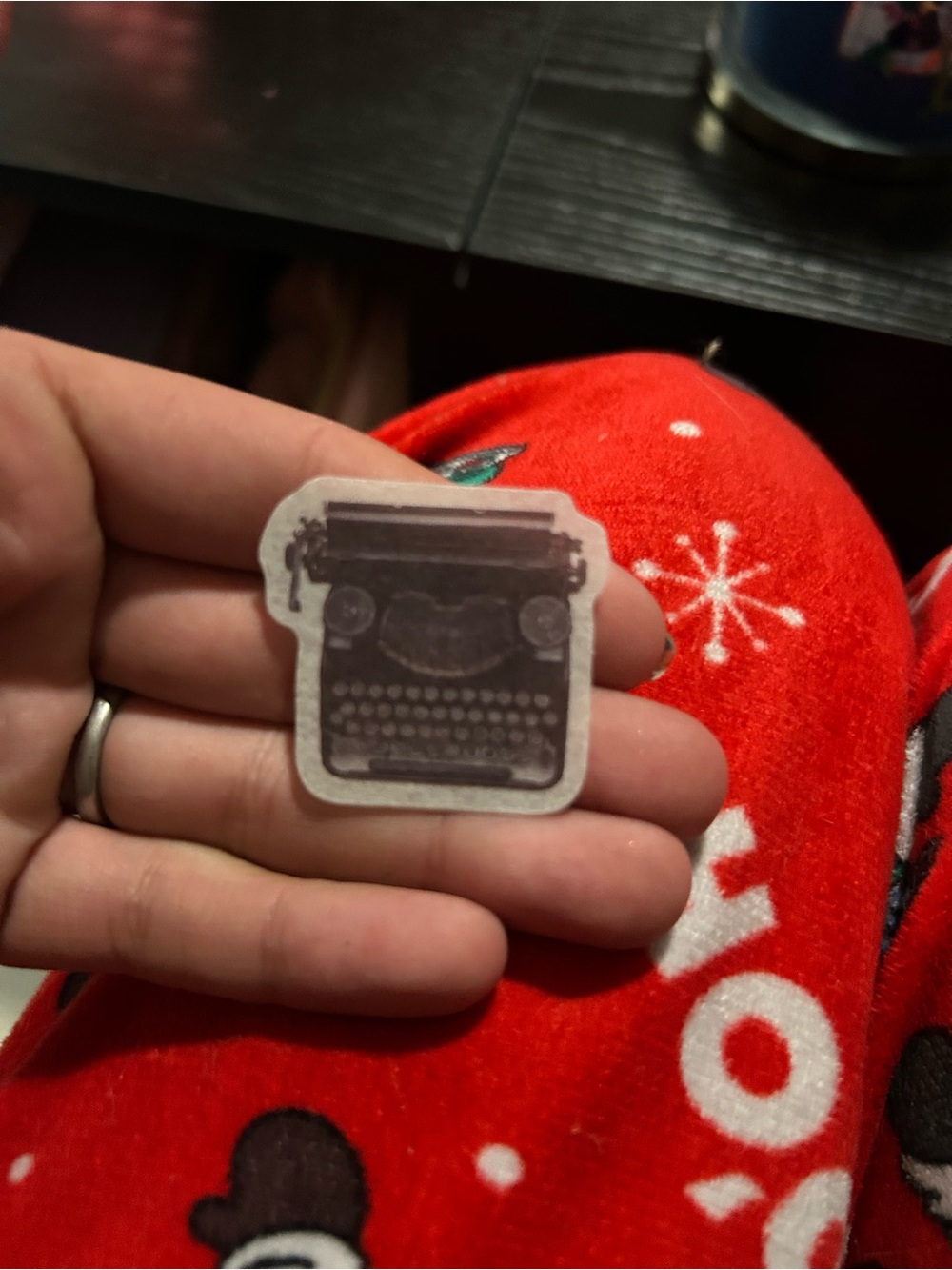 Red Typewriter Sticker - Decorative Laptop Decal